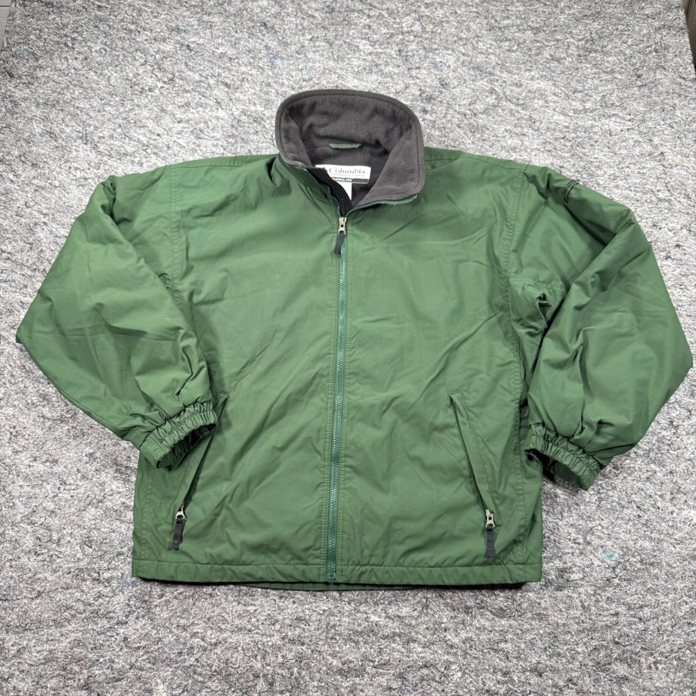 Columbia Mens Green Fleece Lined Full Zip Jacket SM5305 Medium